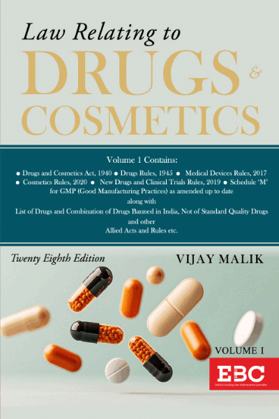 Law Relating to Drugs and Cosmetics - In 2 Volumes By Vijay Malik