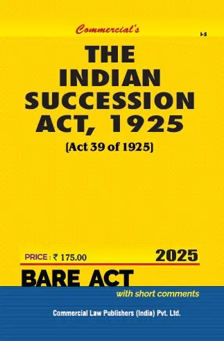 Indian Succession Act 1925 Bare Act By Commercial