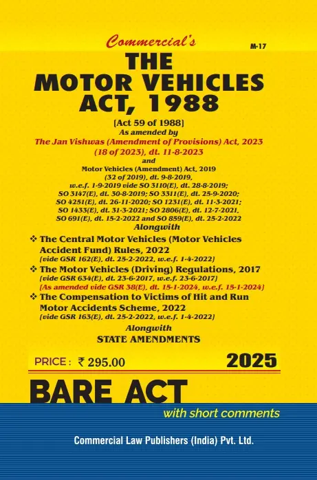 The Motor Vehicles Act 1988 Bare Act By Commercial